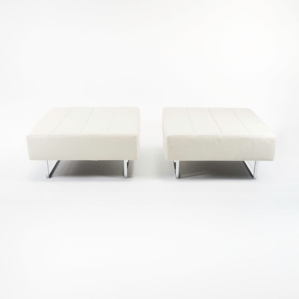 2014 Quadra Ottoman / Bench by Pierluigi Cerri for Poltrona Frau in Off-White Leather 34x34 inch