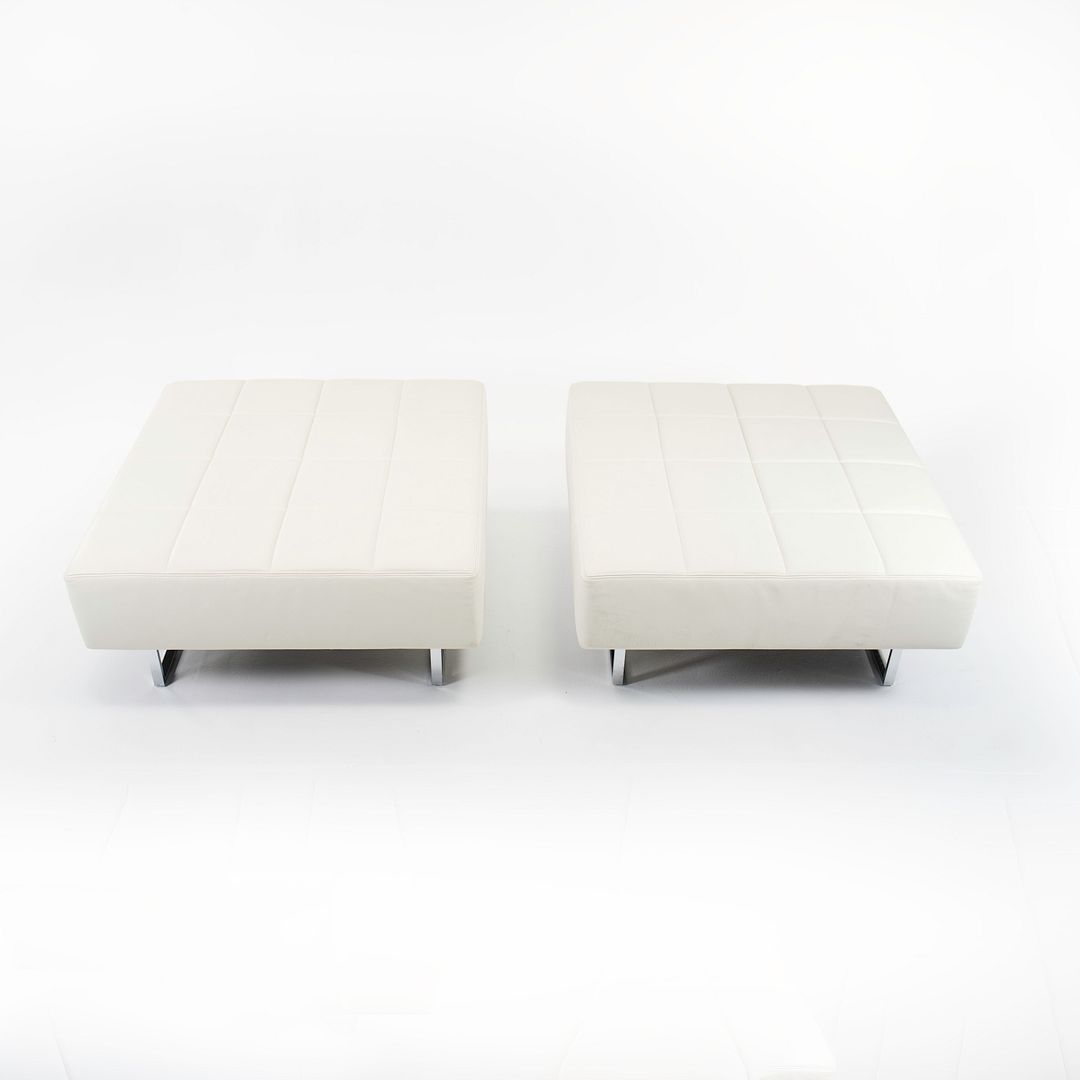 2014 Quadra Ottoman / Bench by Pierluigi Cerri for Poltrona Frau in Off-White Leather 34x34 inch