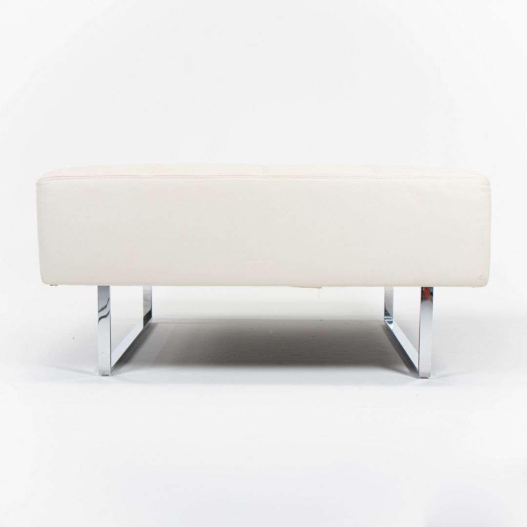 2014 Quadra Ottoman / Bench by Pierluigi Cerri for Poltrona Frau in Off-White Leather 34x34 inch