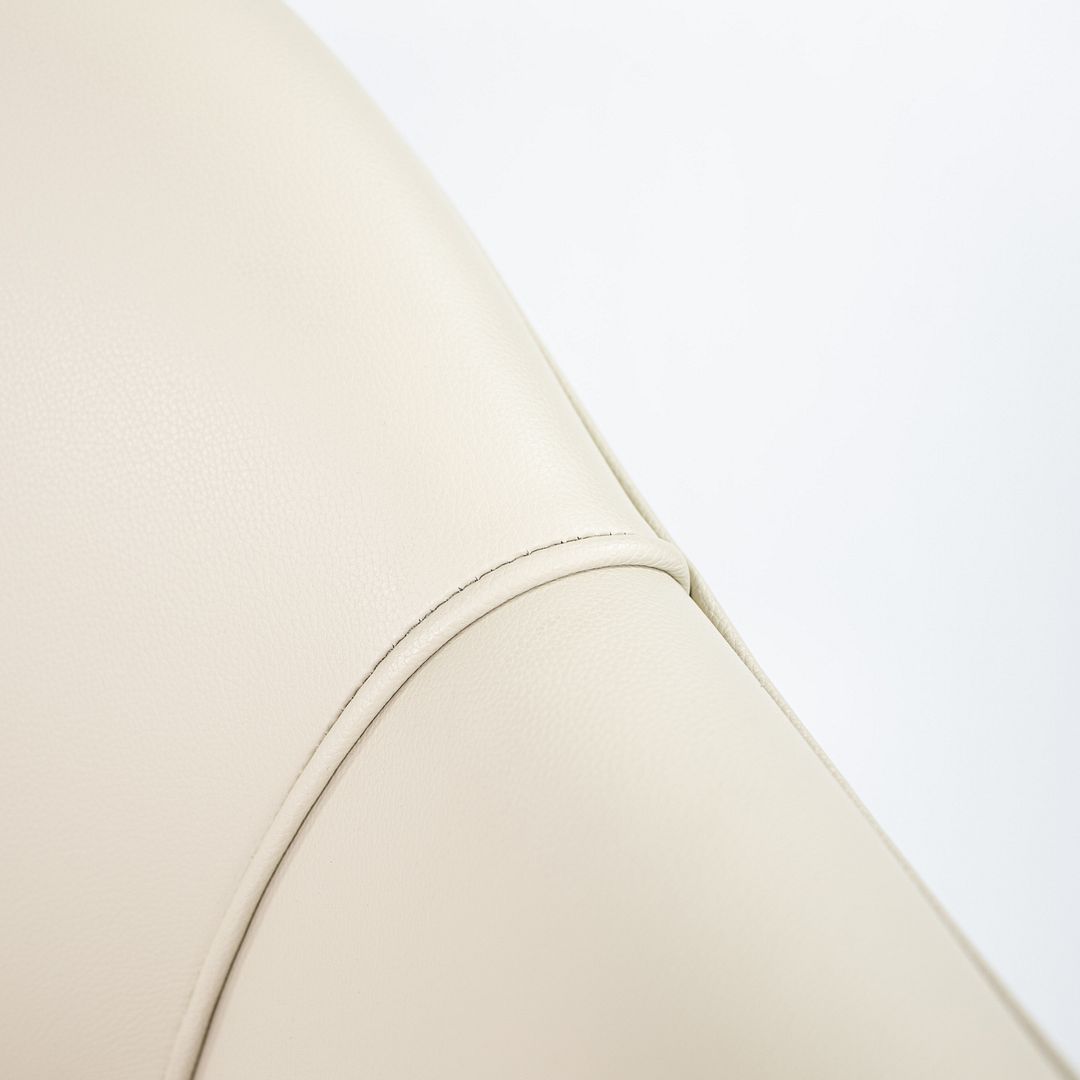 2021 No. 71 ULB Armchair by Eero Saarinen for Knoll in Off White Leather with Wooden Legs