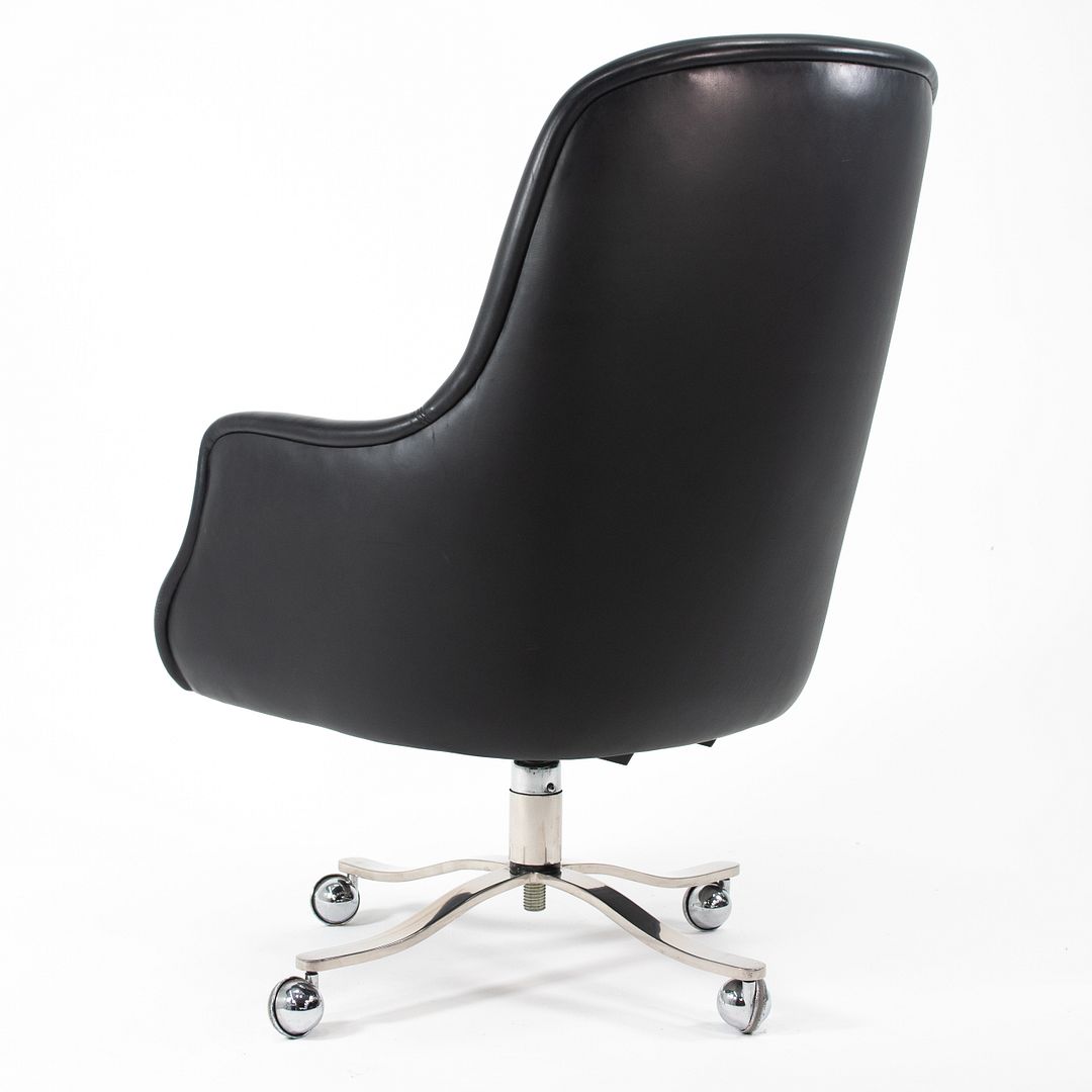 1980s Alpha Bucket Executive Chair by Nicos Zographos for Zographos Designs Ltd. in Black Leather - 3 Available