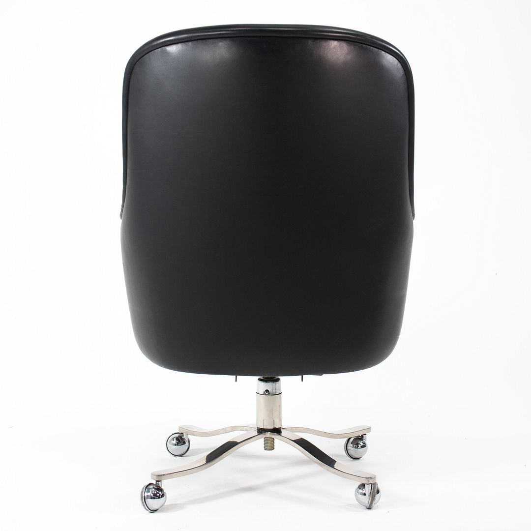 1980s Alpha Bucket Executive Chair by Nicos Zographos for Zographos Designs Ltd. in Black Leather - 3 Available