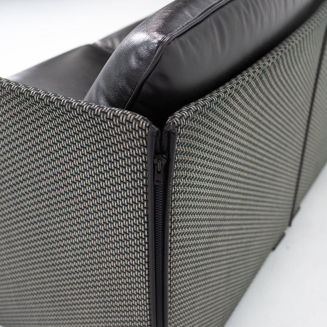 1980s Tilbury Three Seat Sofa by Mario Bellini for Cassina in Black Leather