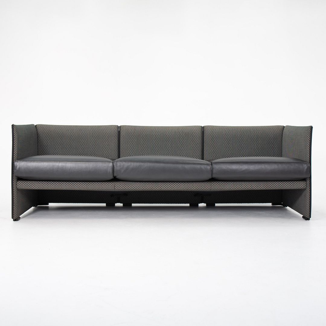 1980s Tilbury Three Seat Sofa by Mario Bellini for Cassina in Black Leather