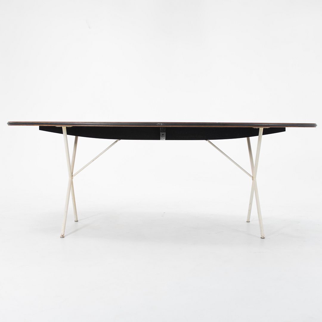 1954 Soft Edge Curved Dining Table Model 5259 by George Nelson for Herman Miller in Walnut
