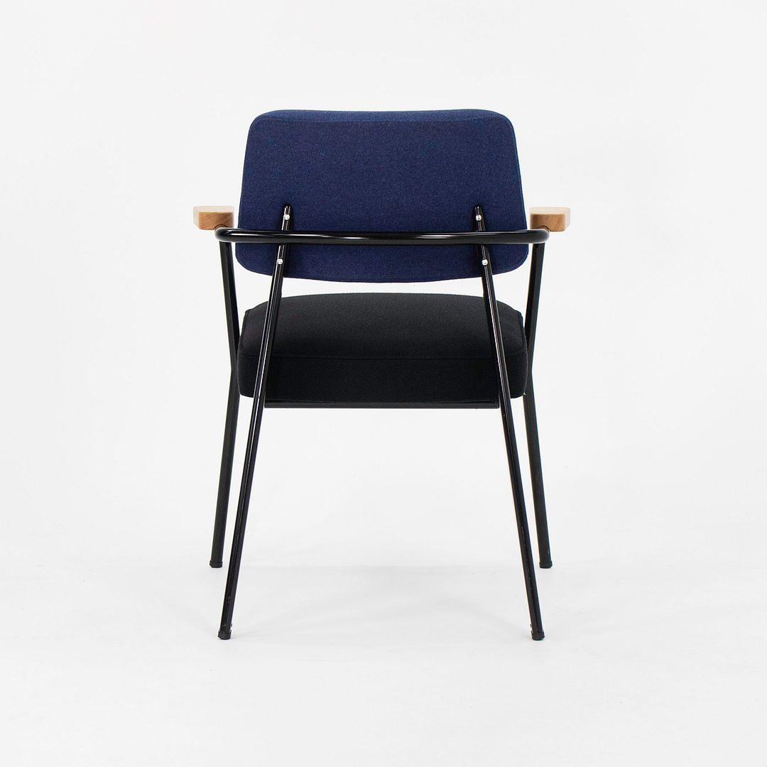 2018 Fauteuil Direction Chair by Jean Prouvé for Vitra in Blue and Black Fabric 12x Available