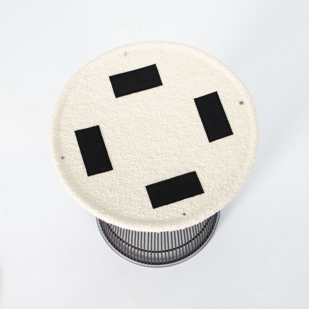 2021 Platner Stool 1719Y by Warren Platner for Knoll in Bronzed Steel and Pearl Bouclé