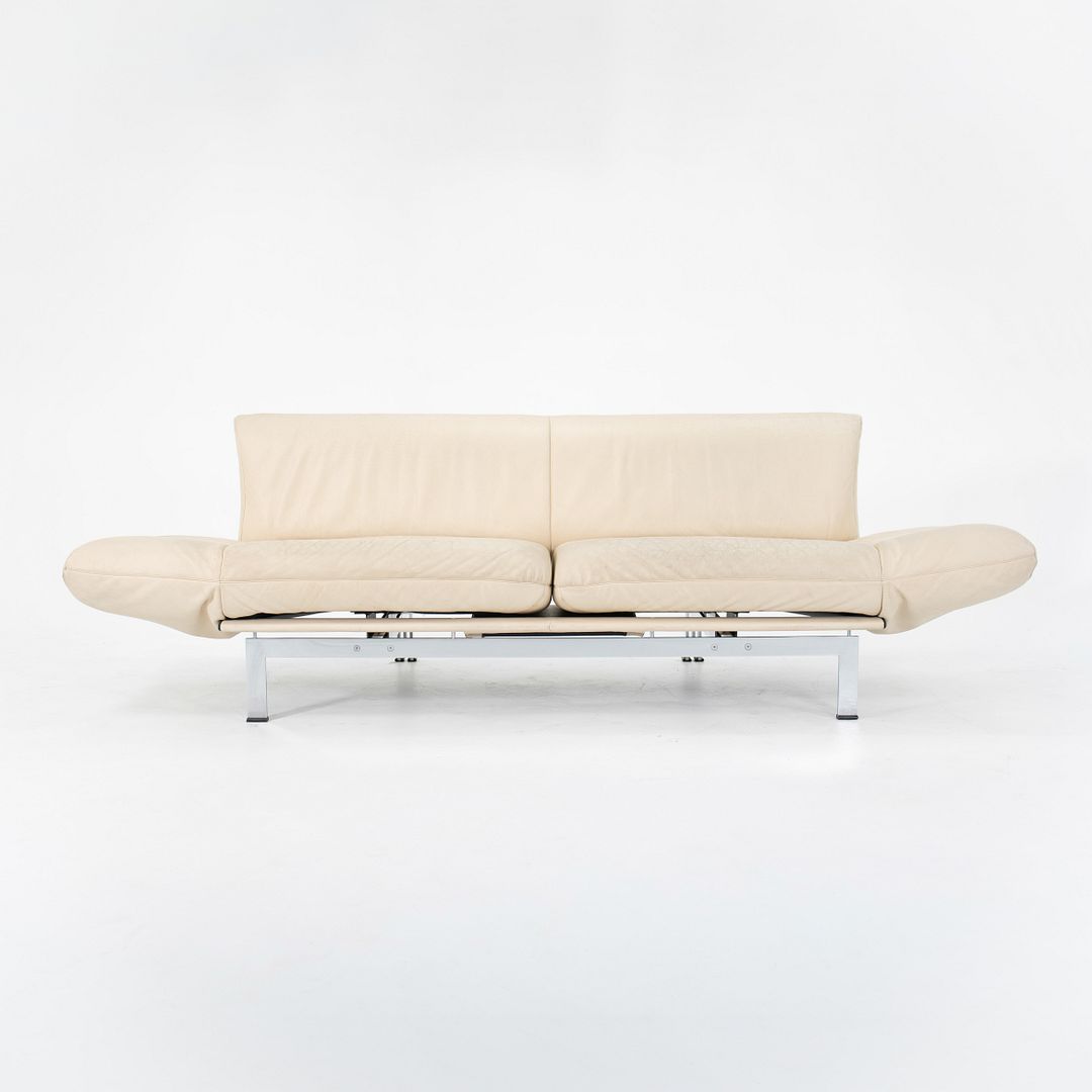 1980s DS-140 Sofa by Reto Frigg for de Sede in Ivory Leather with Chromed Steel Frame
