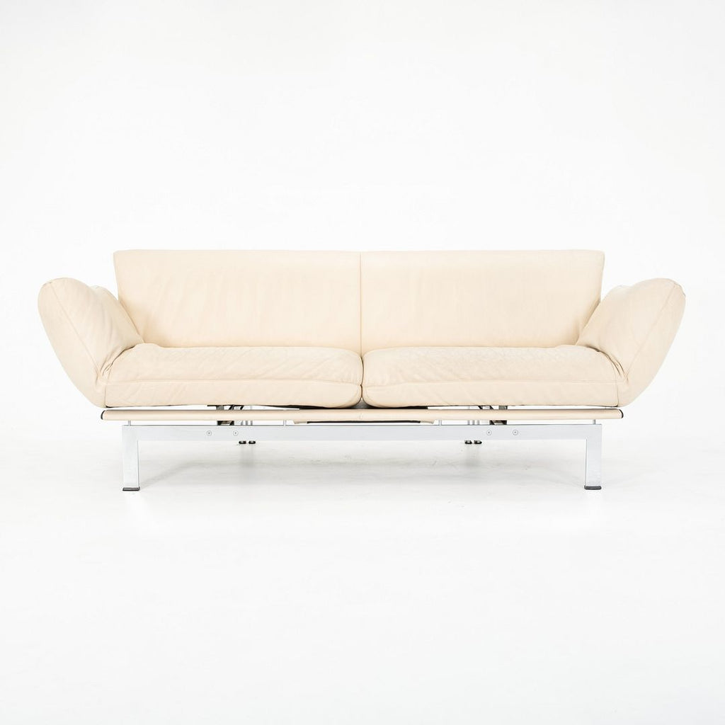 1980s DS-140 Sofa by Reto Frigg for de Sede in Ivory Leather with Chromed Steel Frame