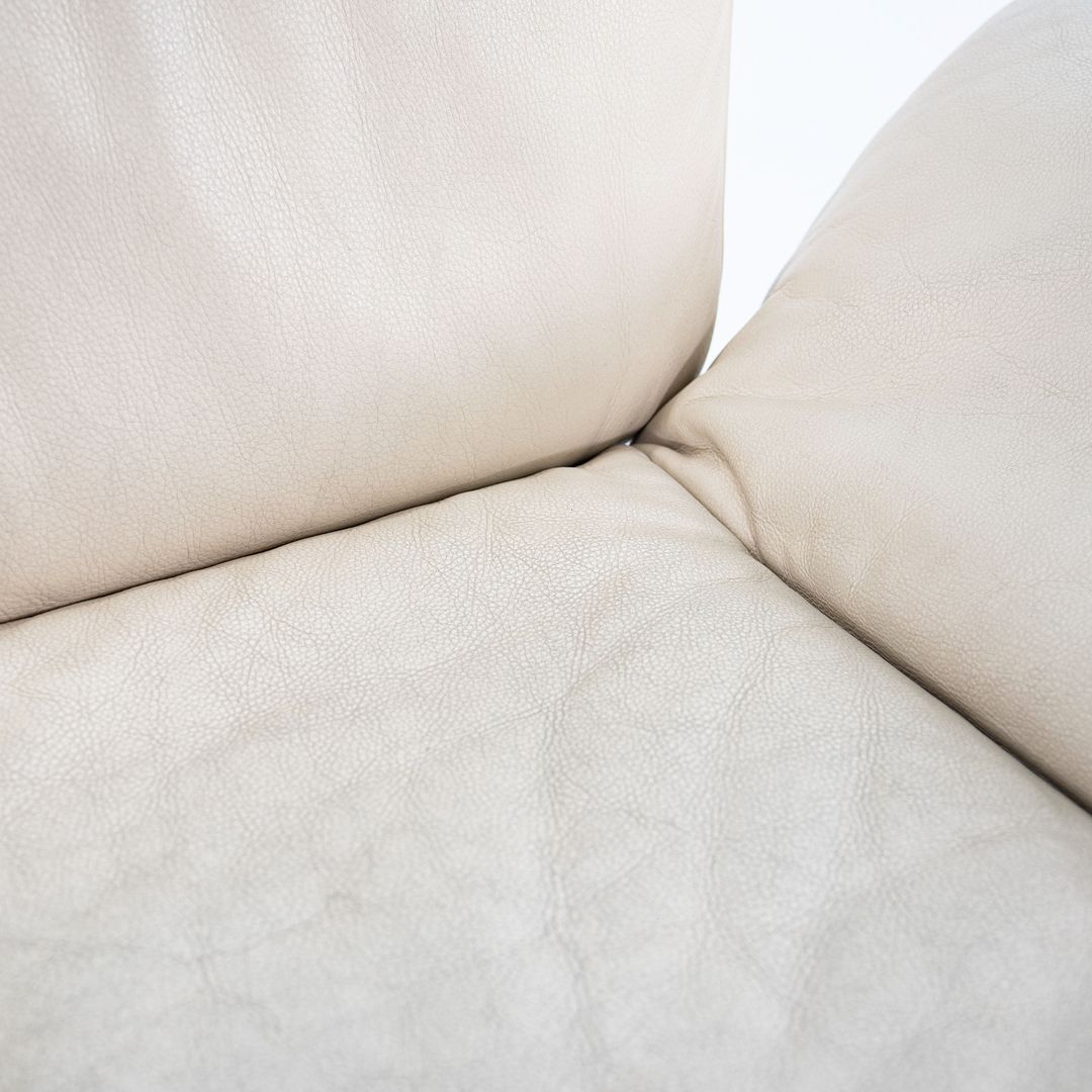 1980s DS-140 Sofa by Reto Frigg for de Sede in Ivory Leather with Chromed Steel Frame