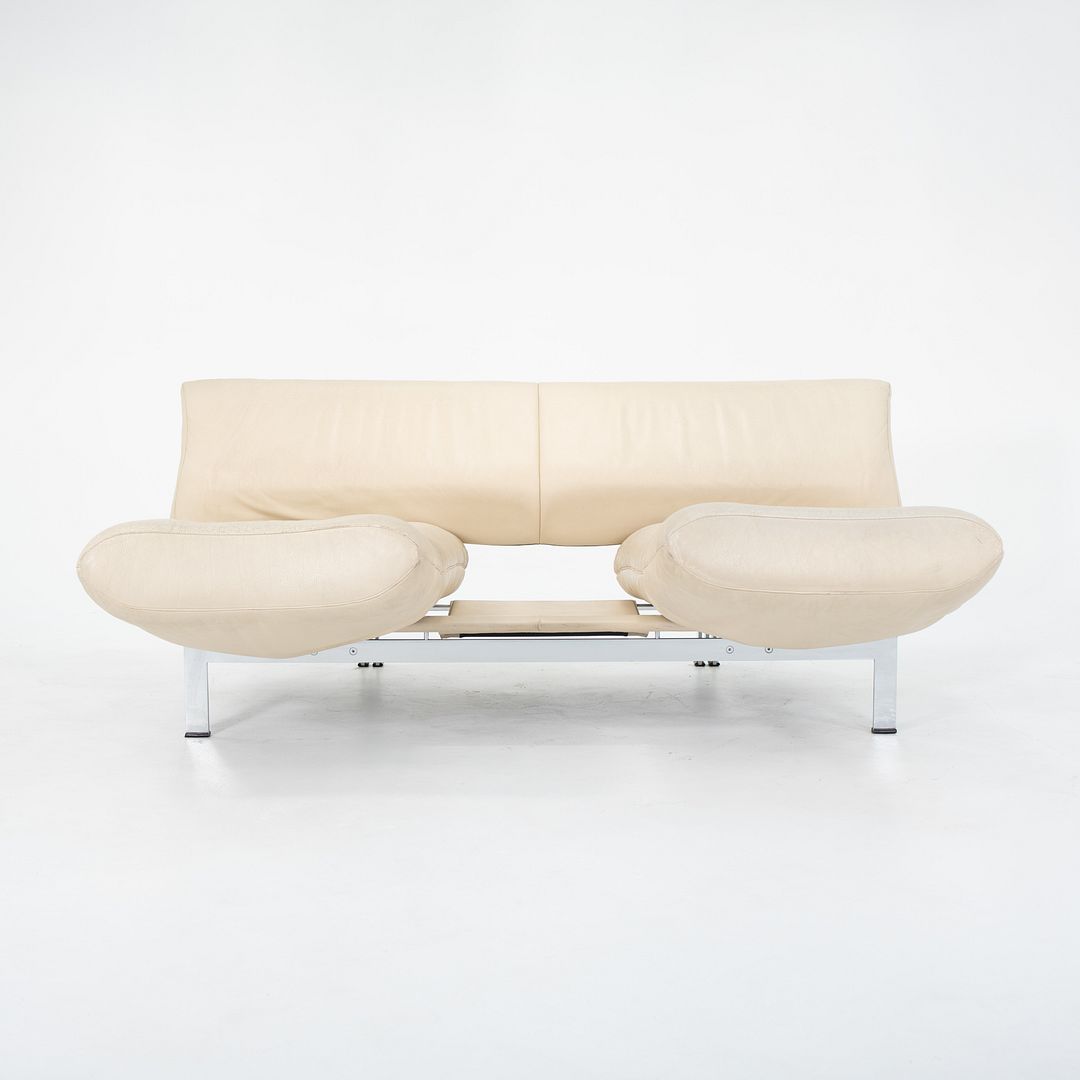 1980s DS-140 Sofa by Reto Frigg for de Sede in Ivory Leather with Chromed Steel Frame