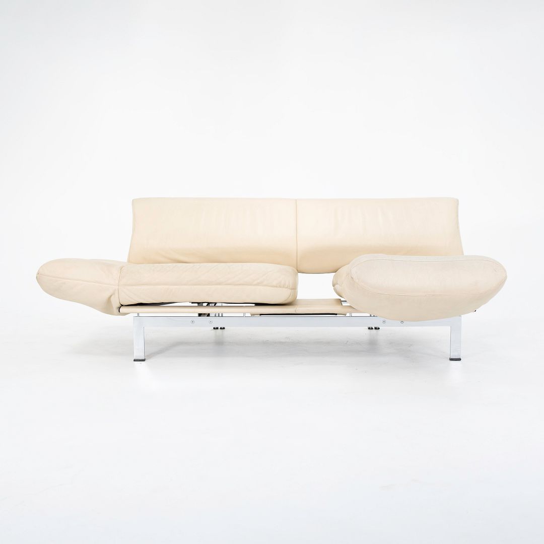 1980s DS-140 Sofa by Reto Frigg for de Sede in Ivory Leather with Chromed Steel Frame