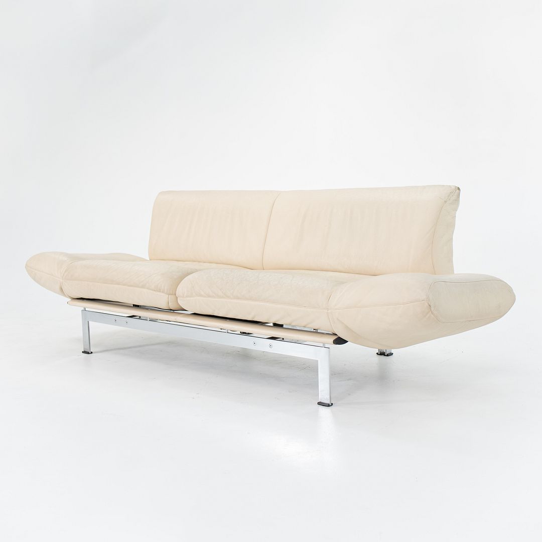 1980s DS-140 Sofa by Reto Frigg for de Sede in Ivory Leather with Chromed Steel Frame