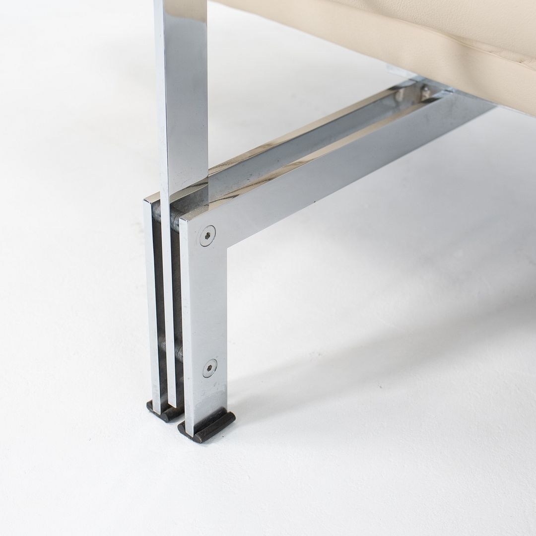 1980s DS-140 Sofa by Reto Frigg for de Sede in Ivory Leather with Chromed Steel Frame