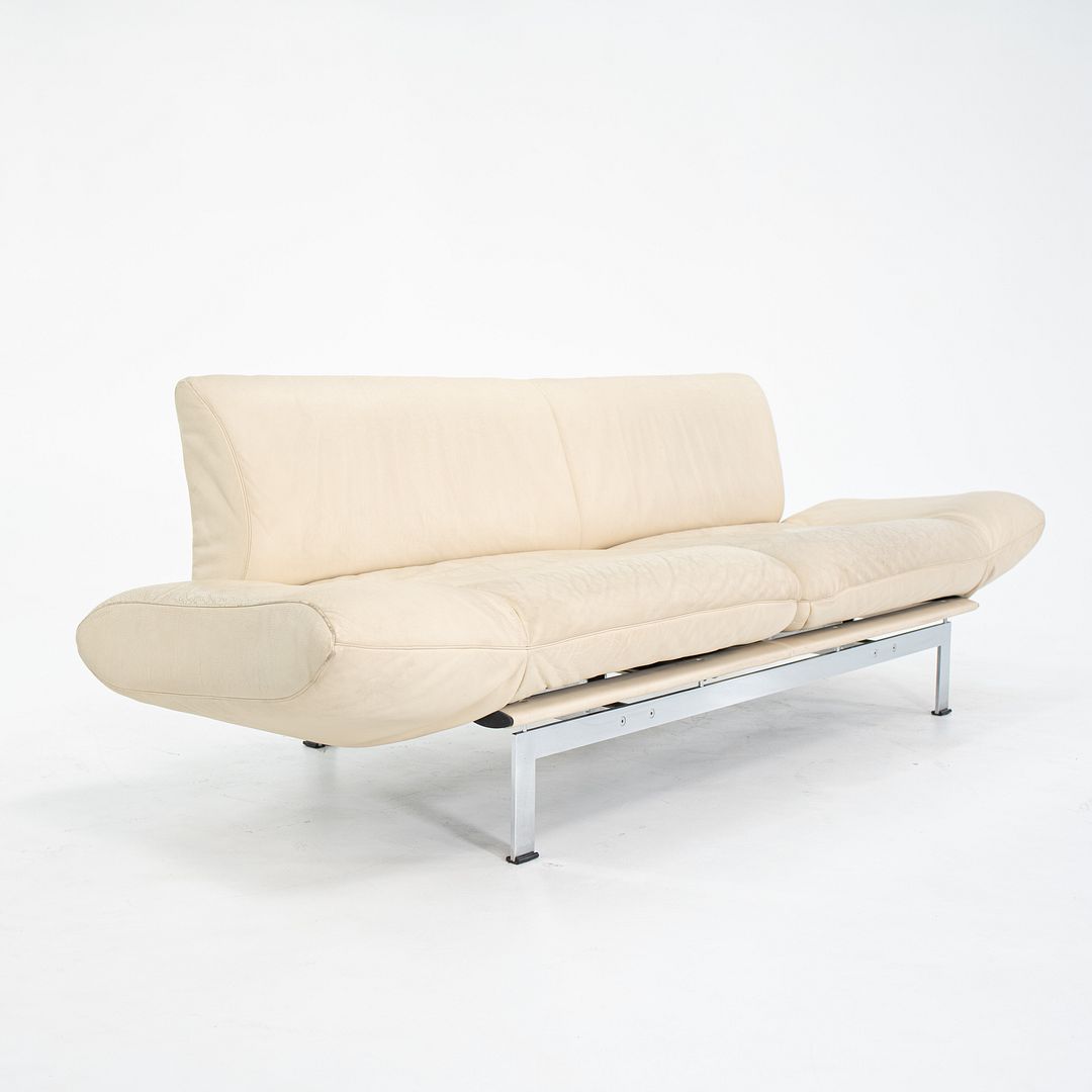 1980s DS-140 Sofa by Reto Frigg for de Sede in Ivory Leather with Chromed Steel Frame