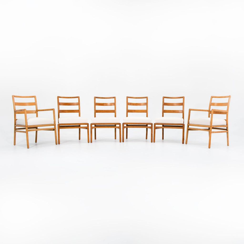 1950s Model 4209 by T.H. Robsjohn-Gibbings for Widdicomb Furniture with New Upholstery Set of Six