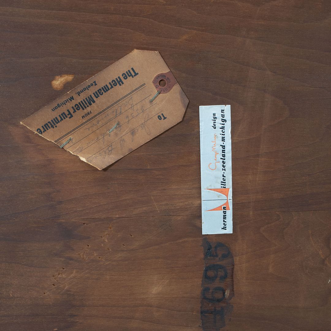 1954 No. 4695 Twin Headboard by George Nelson for Herman Miller in Walnut and Steel