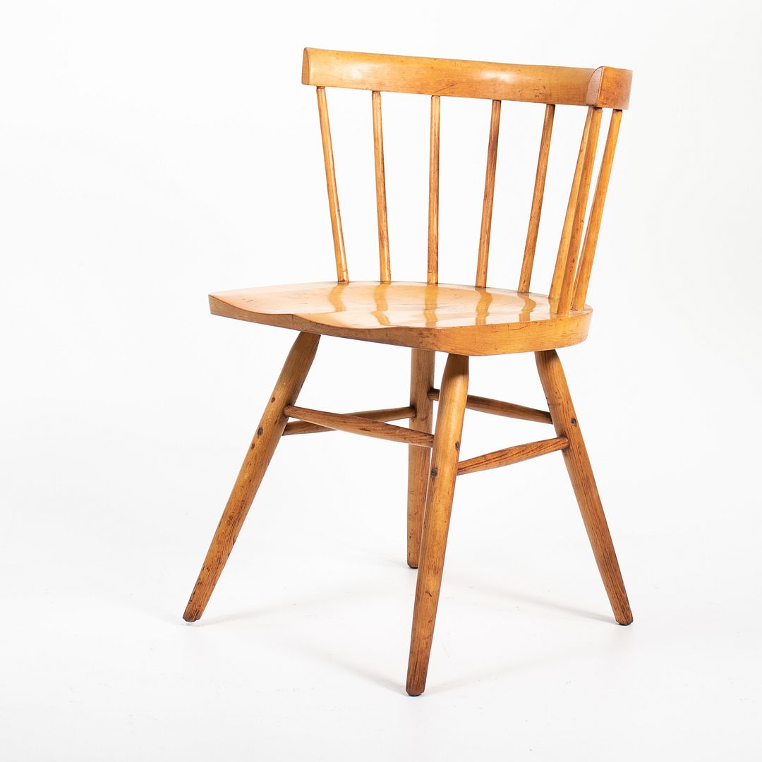 1947 Pair of George Nakashima for Knoll N19 Straight Chairs in Natural Birch