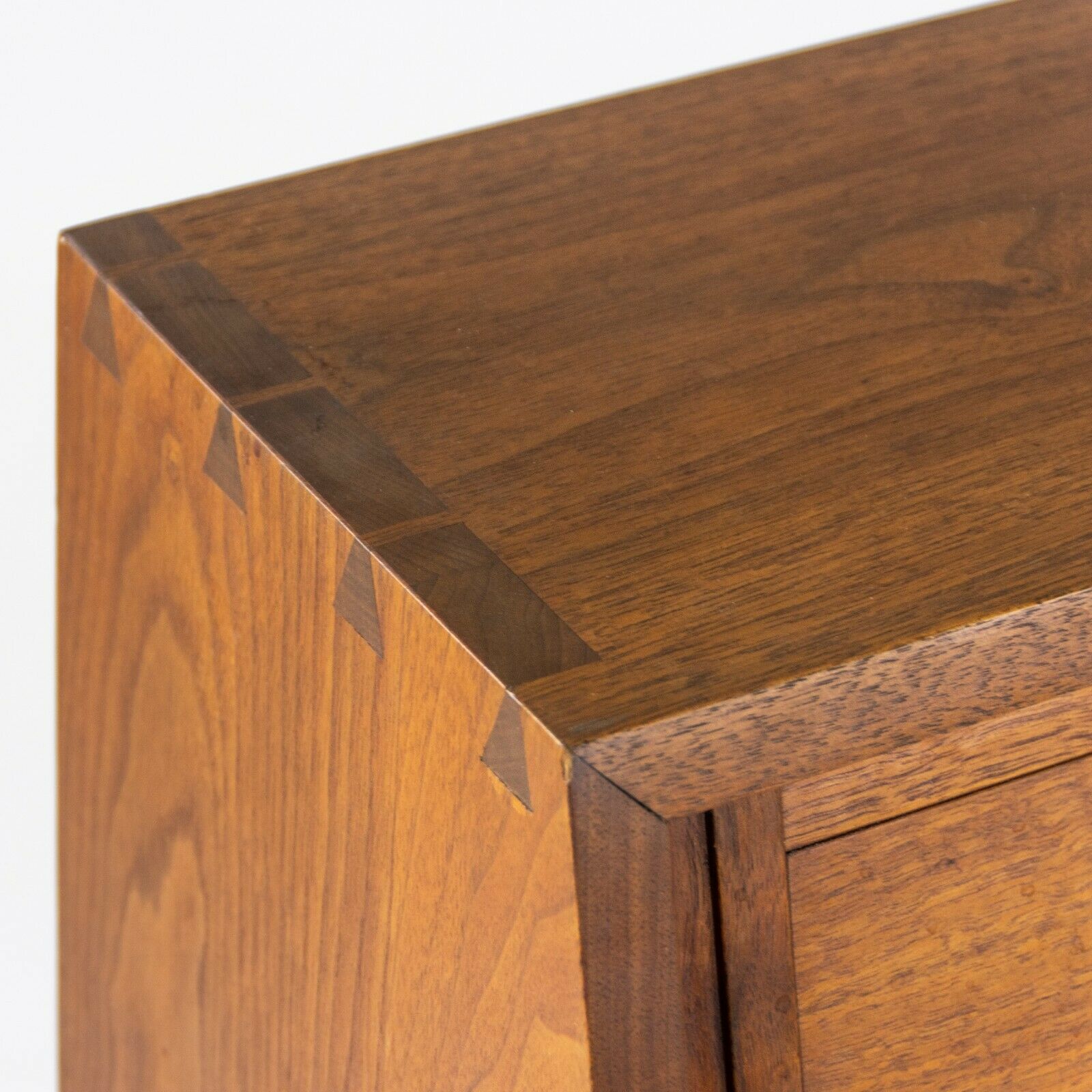 1950s George Nakashima Studio Full Size Dovetailed Walnut Headboard Bed Cabinet