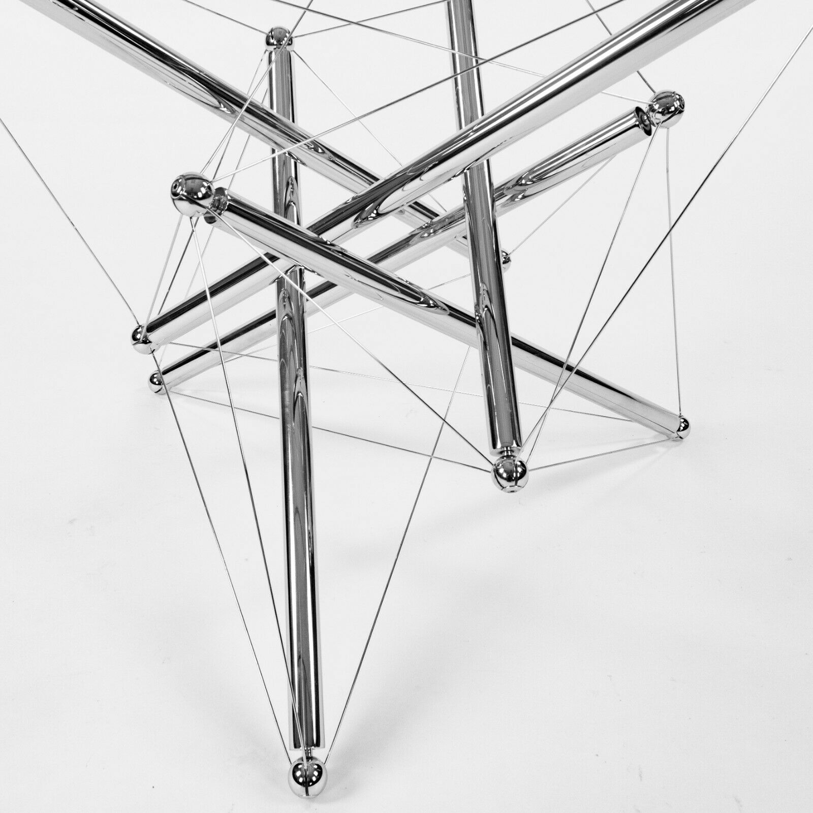 1980s Theodore Waddell for Cassina 714 Tensegrity Chromed Steel Dining Table