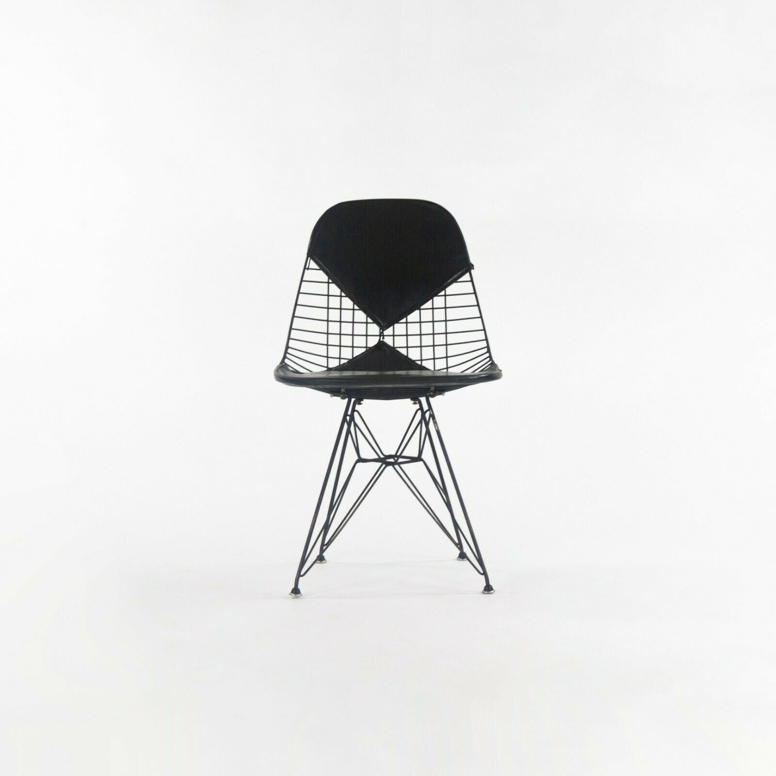 1957 Set of 6 Eames DKR-2 Wire Dining Chairs with Eiffel Tower Bases & Bikini Pads