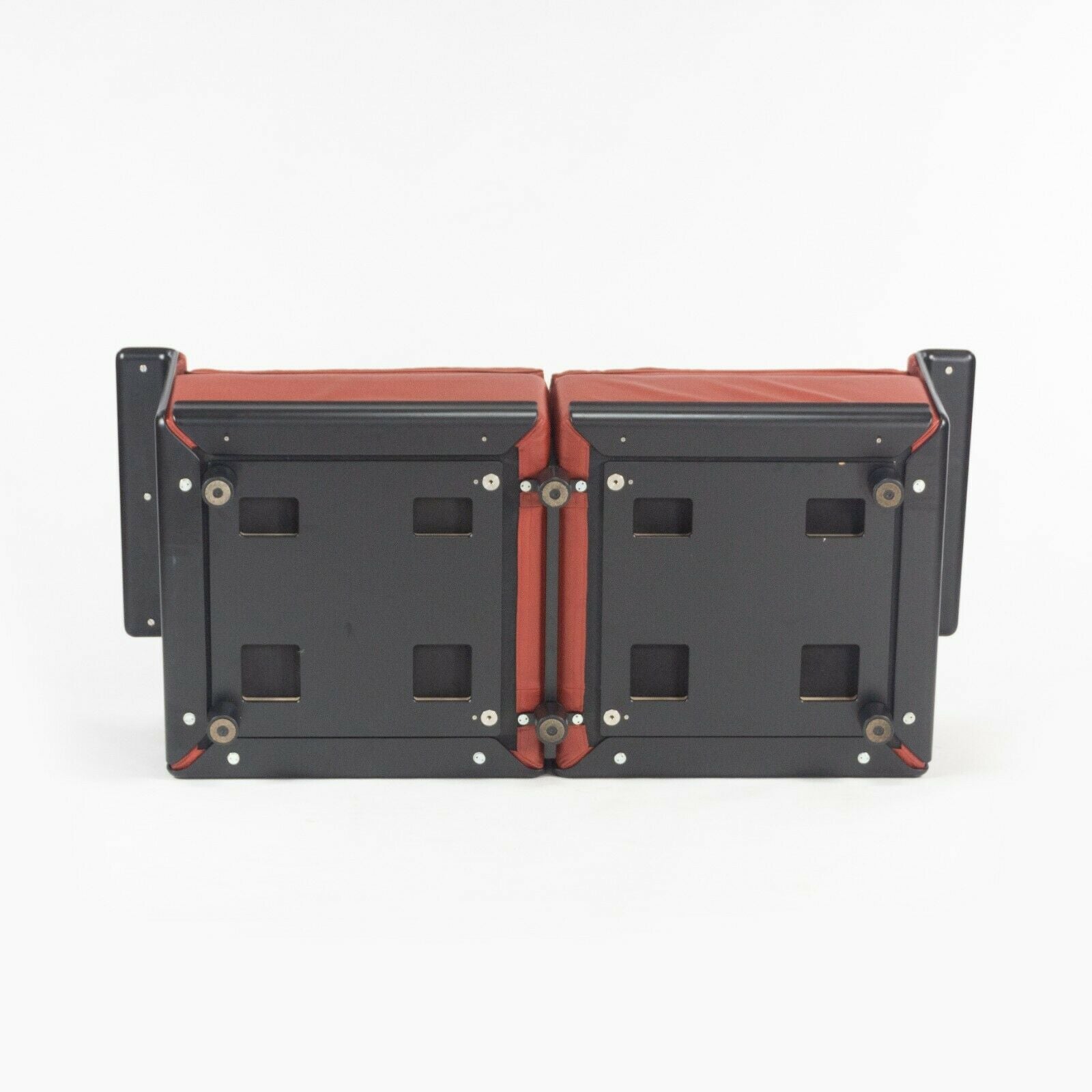 1980s Vintage Dieter Rams for Vitsoe 620 Red Leather and Black Two Seat Settee Sofa