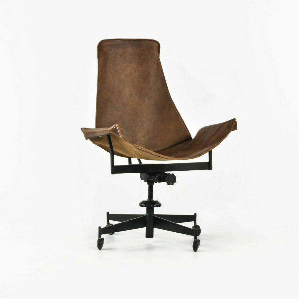 1969 William Katavolos Swivel K Chair Desk Chair for Leathercrafter with Brown Sling