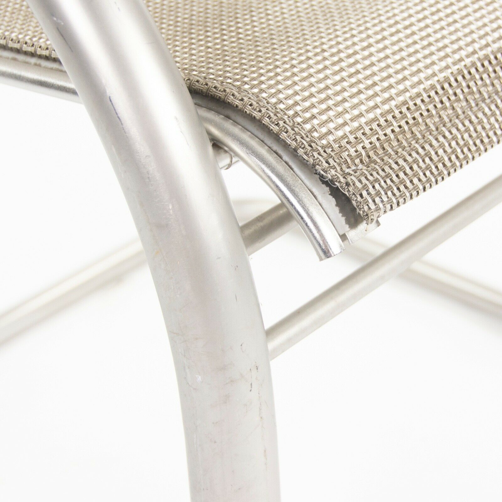 2001 Prototype Richard Schultz 2002 Collection Stainless Mesh Cantilever Dining Chair