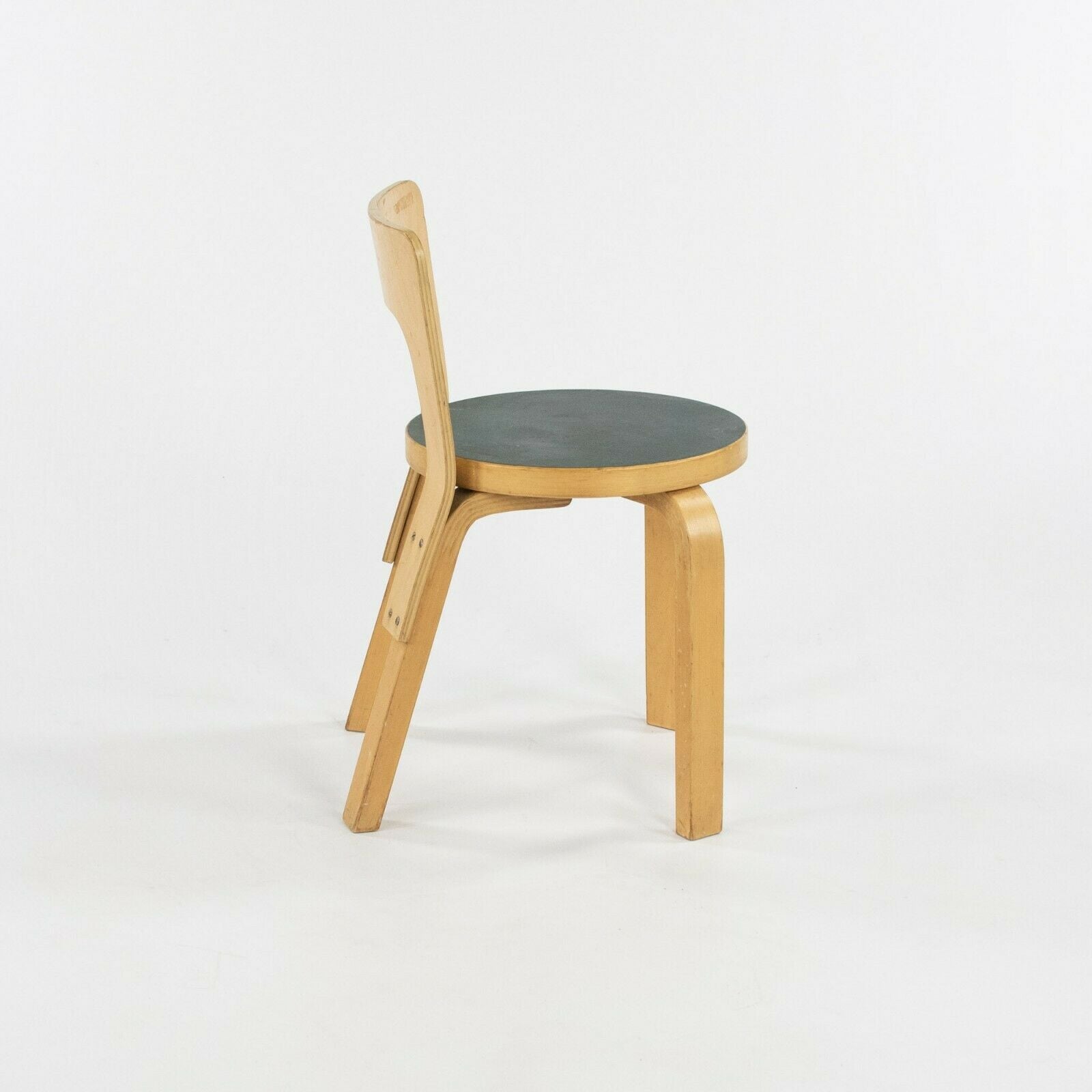 1950s Pair of Alvar & Aino Aalto N65 Childrens / Childs Chairs With Blue Seats