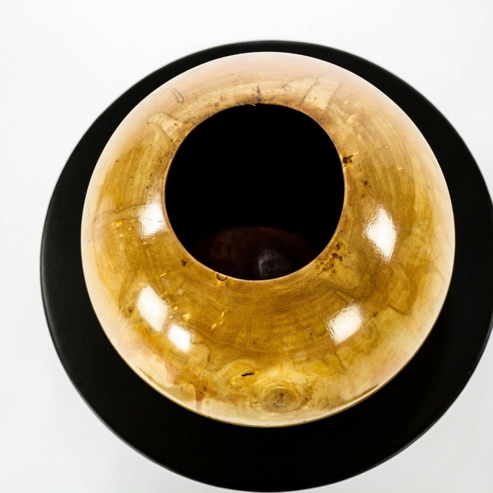 SOLD 1980s Philip Moulthrop Ash Leaf Maple Turned and Lacquered Wooden Bowl Sculpture