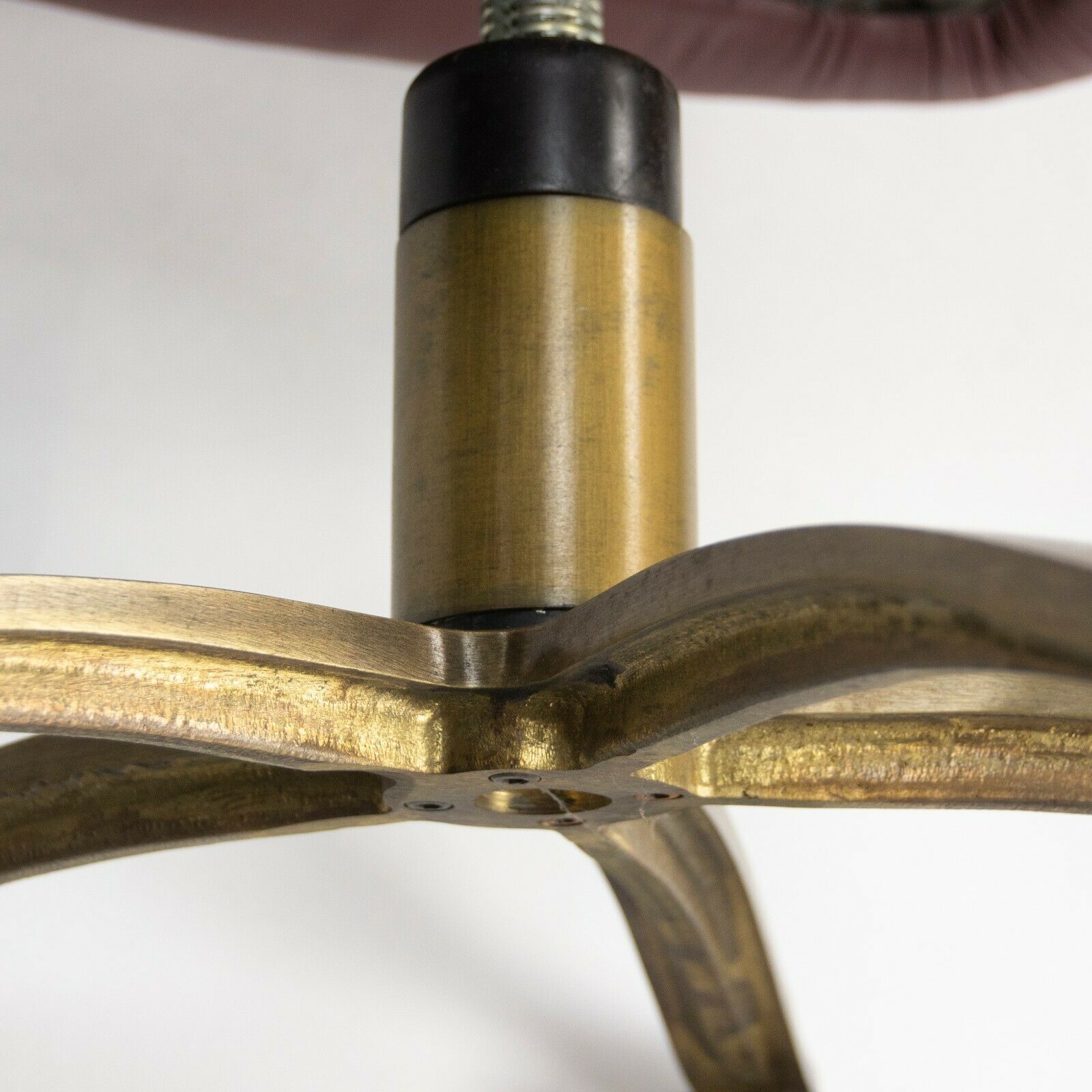 Nicos Zographos Alpha Bucket Desk Chairs with Bronze Base Cordovan Leather 6x