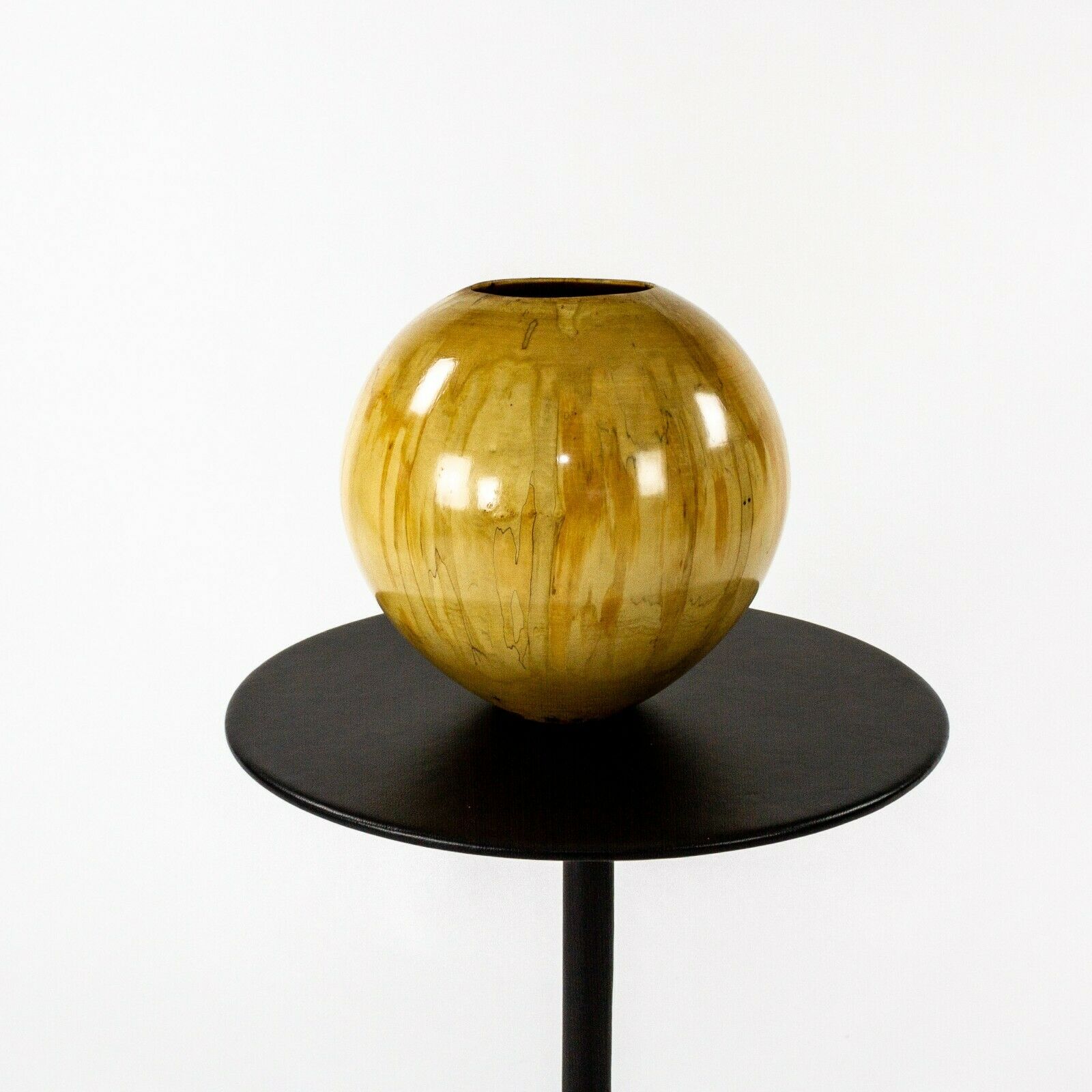 SOLD 1980s Philip Moulthrop Ash Leaf Maple Turned and Lacquered Wooden Bowl Sculpture