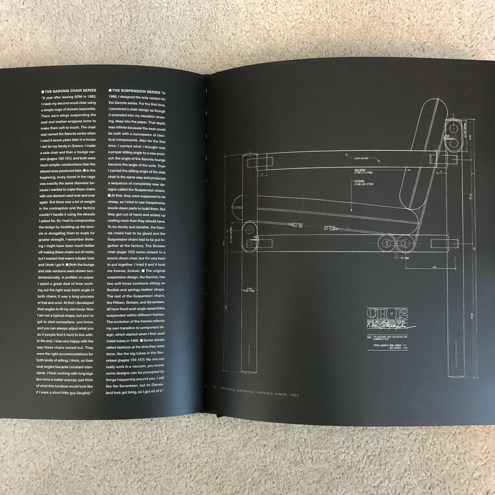 1976 Nicos Zographos Saronis Leather & Oak Sofa from Hugh Stubbins Library
