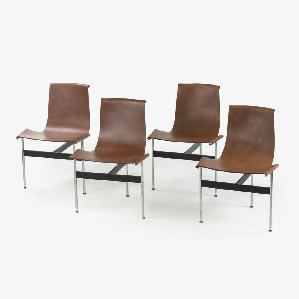 Katavolos Littel and Kelley T Chairs for Laverne International in Brown Leather