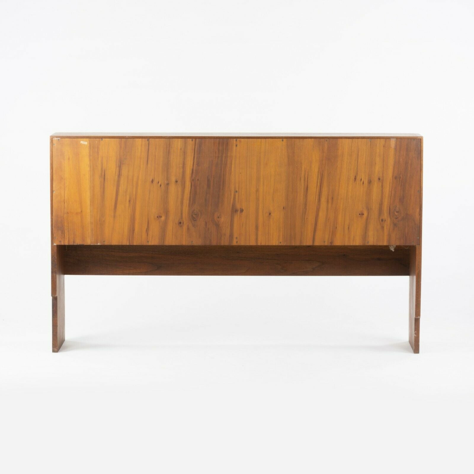 1950s George Nakashima Studio Full Size Dovetailed Walnut Headboard Bed Cabinet