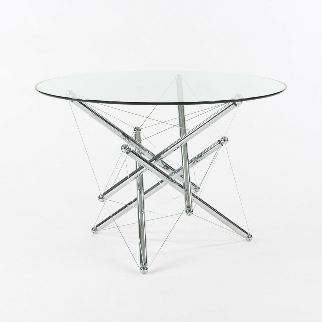 1980s Theodore Waddell for Cassina 714 Tensegrity Chromed Steel Dining Table