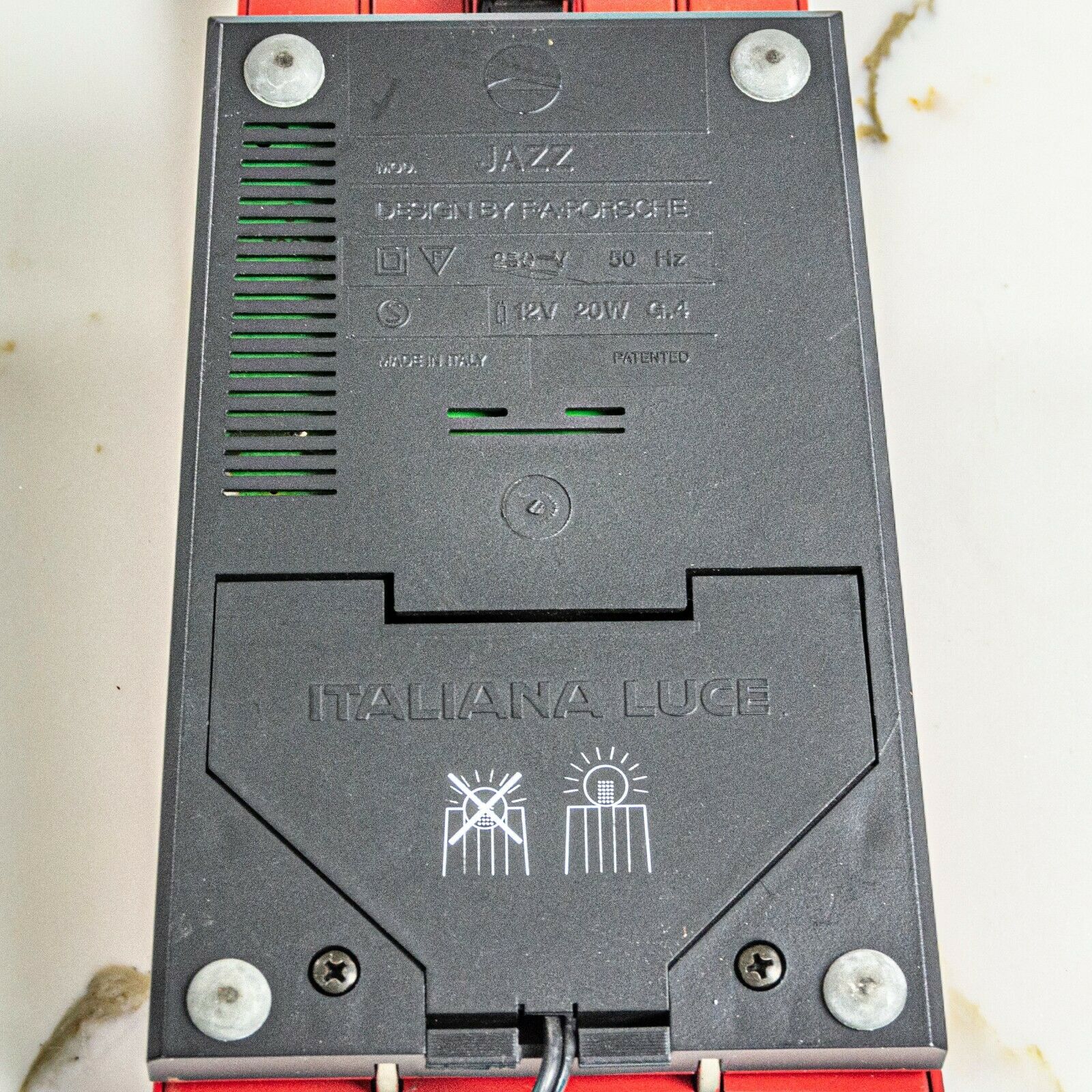 1980s Ferdinand Porsche PAF Design for Italia Luce Jazz Desk Lamp in Red 2x Available