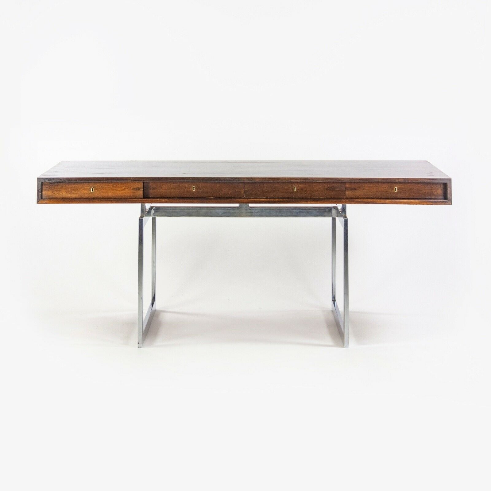 1959 4-Drawer Bodil Kjaer Desk for E. Pedersen & Son Brazilian Rosewood Made in Denmark