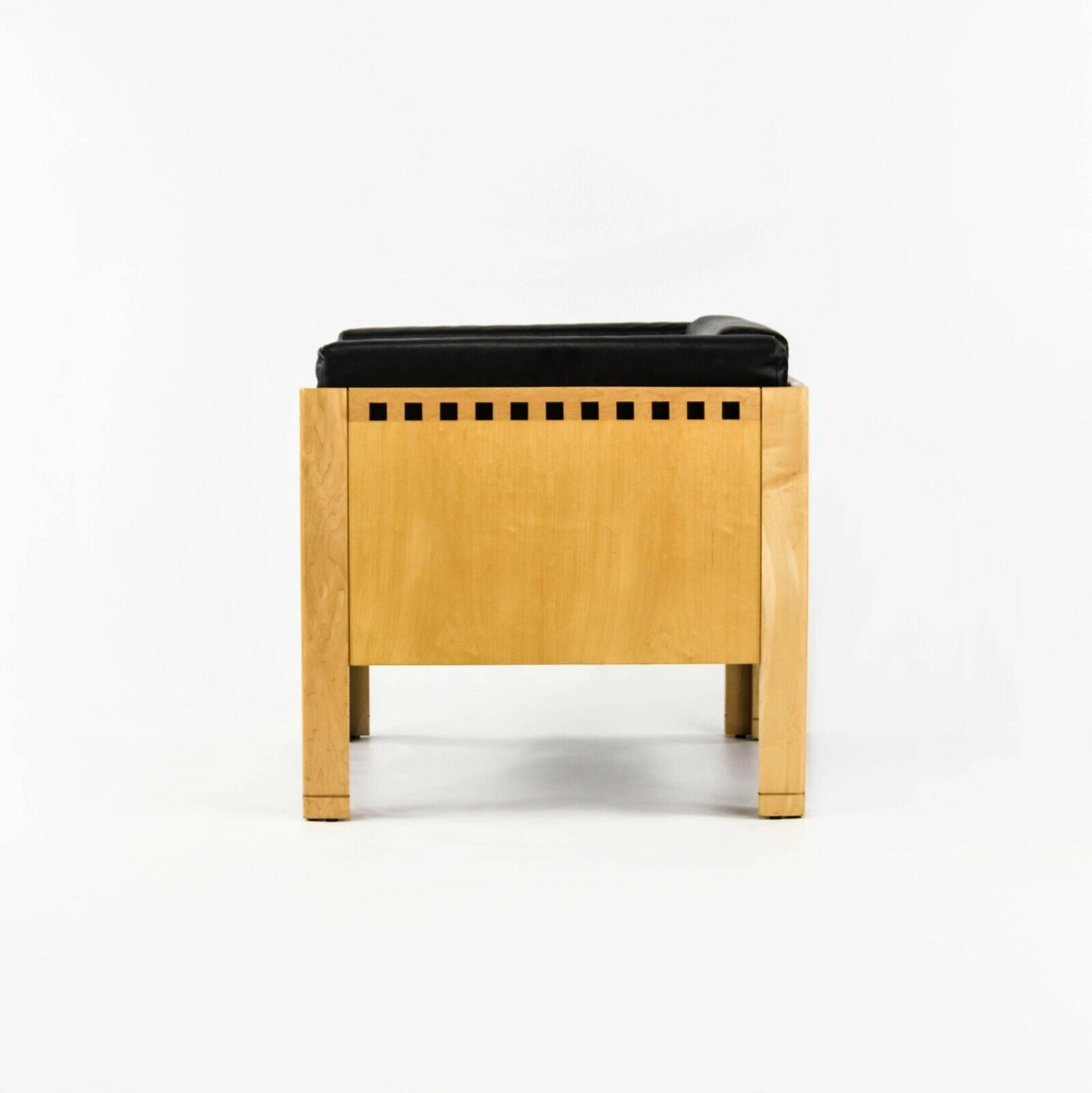 2001 Postmodern Club Chair in Maple and Black Leather by Brian Kane for Metropolitan Furniture