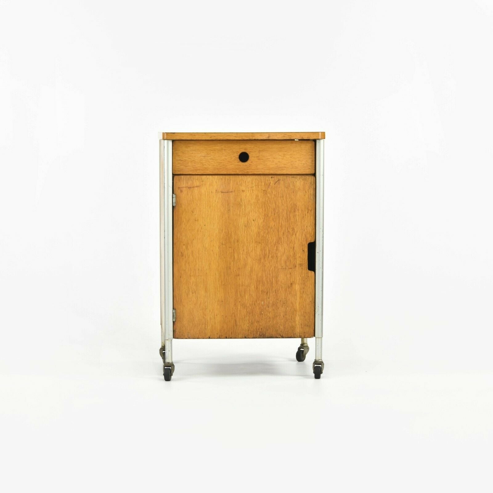1955 Raymond Loewy for Hill Rom Co Rolling Bar / Utility Cart / Bedside Cabinet