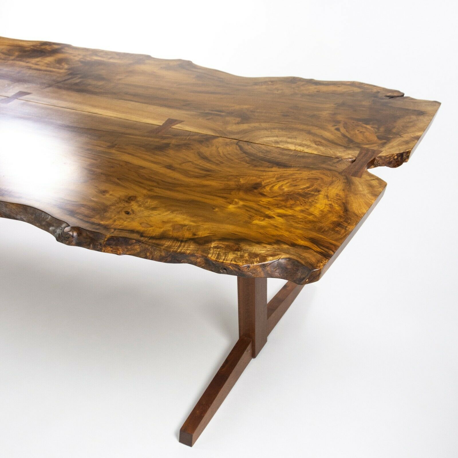 Mira Nakashima 96 x 46 inch Trestle Dining Table in Myrtle Burl