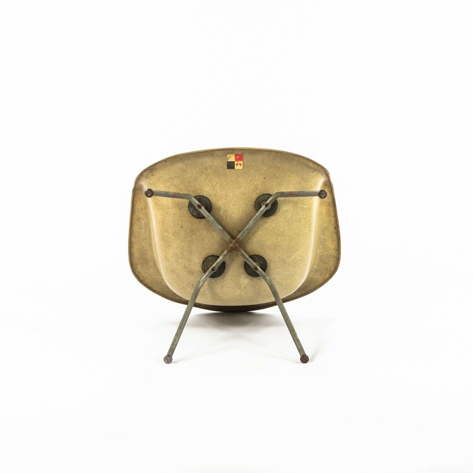 1951 Pair of Herman Miller Eames DAX Rope Edge Fiberglass Armshell Chairs in Greige