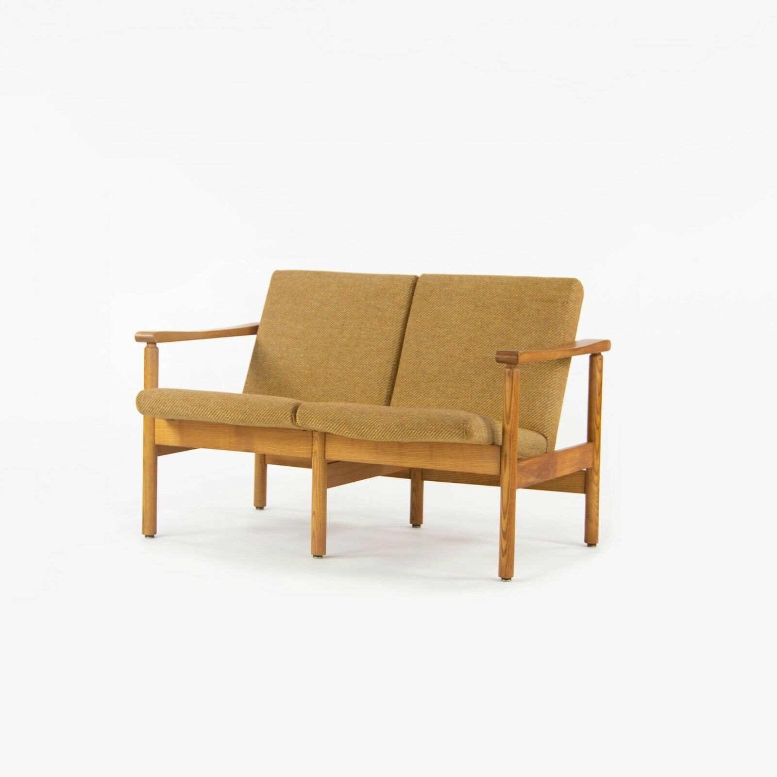 1975 Hans Krieks Settee Sofa by CI Designs Boston in Oak and Fabric American Modern