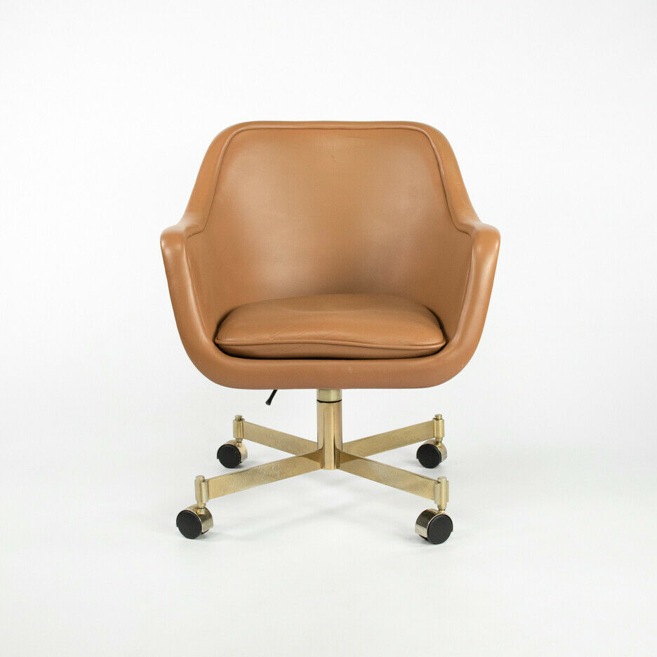 1969 Ward Bennett for Brickel and Associates Bumper Desk Chair in Leather 5x Avail