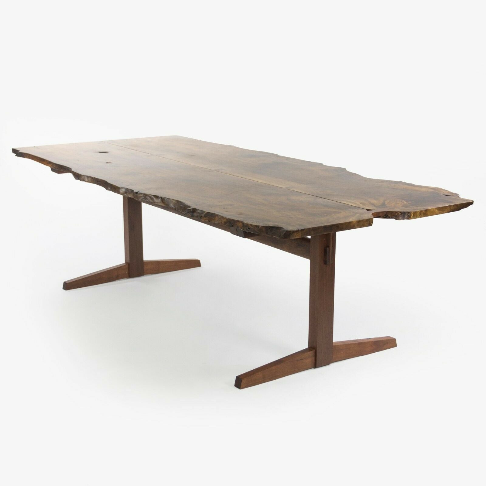 Mira Nakashima 96 x 46 inch Trestle Dining Table in Myrtle Burl