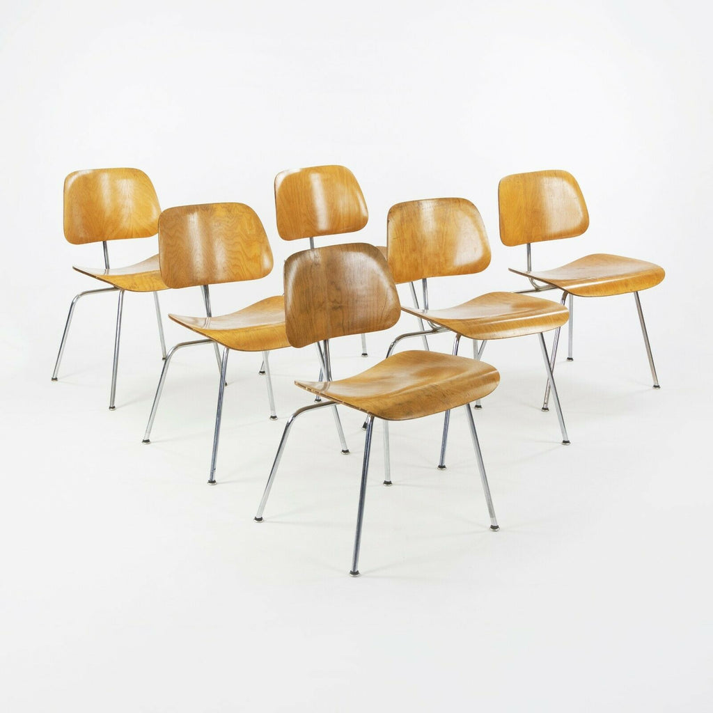1948 Eames for Evans & Herman Miller Set of Six DCM Dining Chairs w/ Provenance