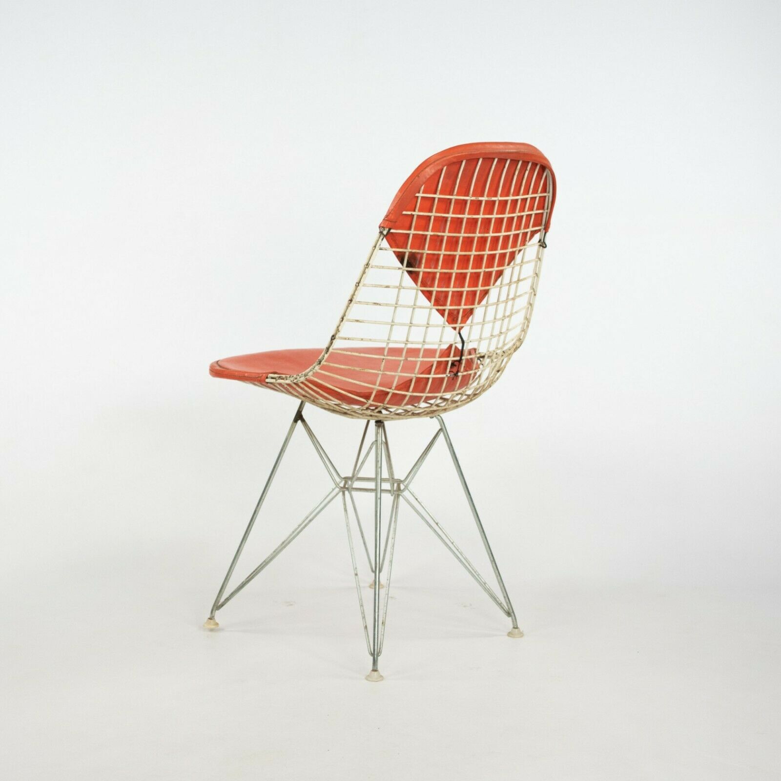 1957 Herman Miller Eames DKR-2 Dining / Side Chairs Set of Five with Orange Pads