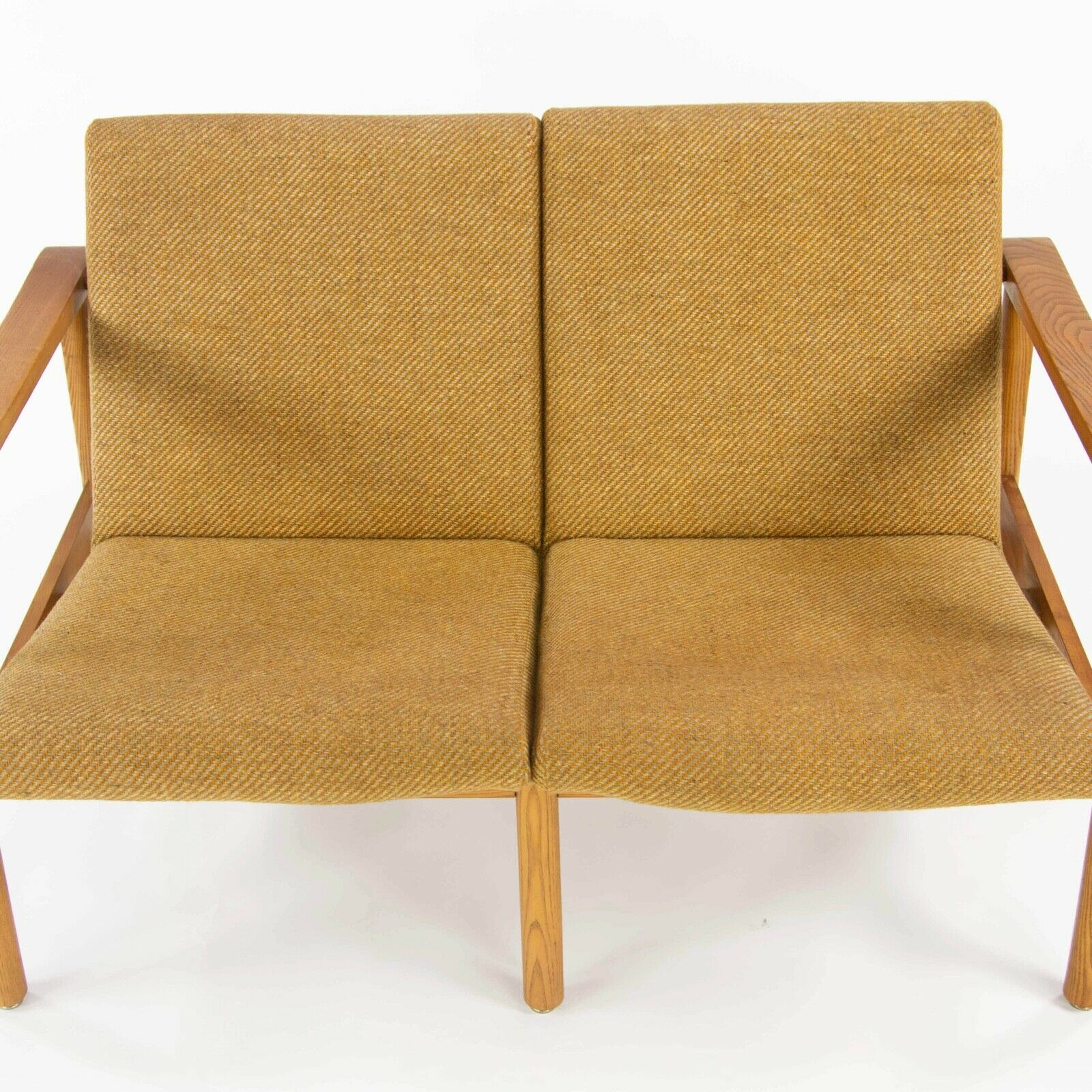 1975 Hans Krieks Settee Sofa by CI Designs Boston in Oak and Fabric American Modern