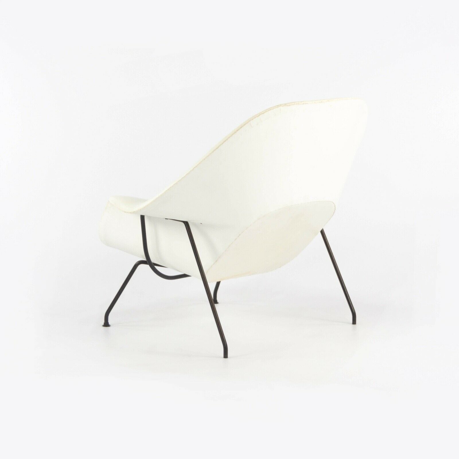 1960s Eero Saarinen for Knoll Womb Chair with Original White Vinyl Upholstery
