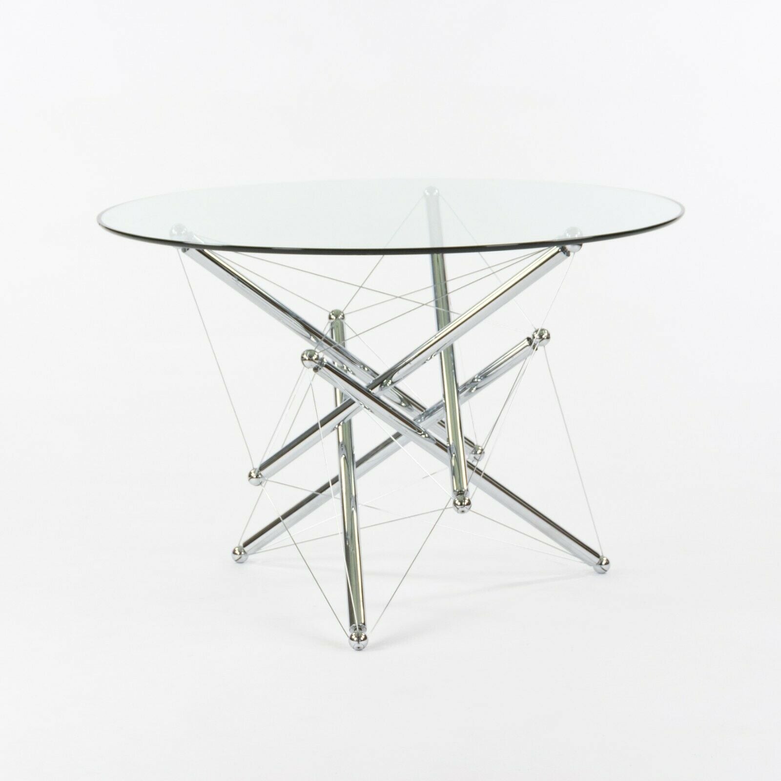 1980s Theodore Waddell for Cassina 714 Tensegrity Chromed Steel Dining Table